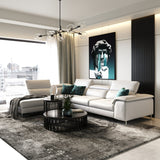 Viola Italian Contemporary Grey Leather Left Facing Sectional Sofa