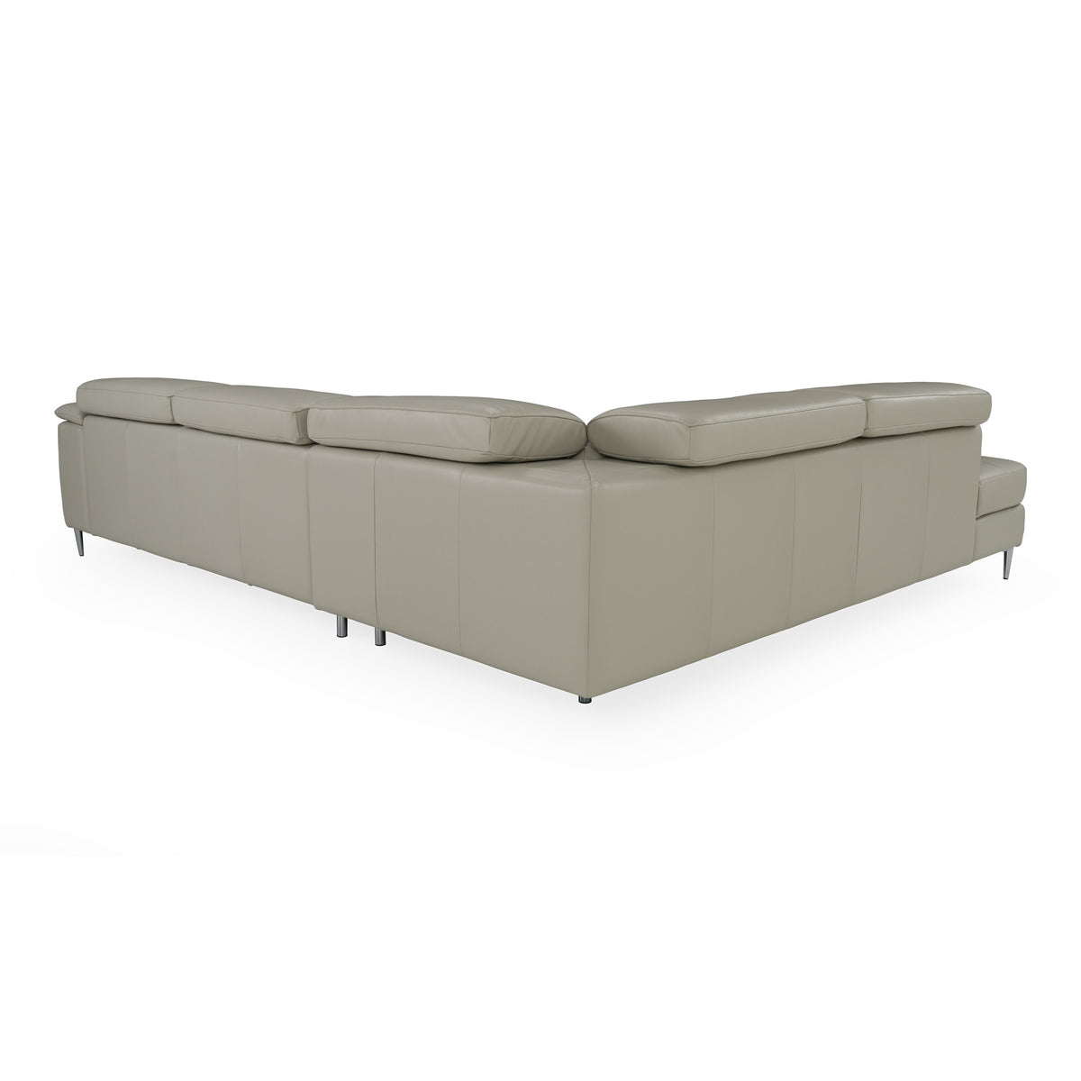Viola Italian Contemporary Grey Leather Left Facing Sectional Sofa