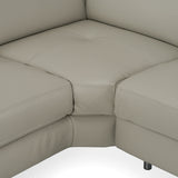 Viola Italian Contemporary Grey Leather Left Facing Sectional Sofa