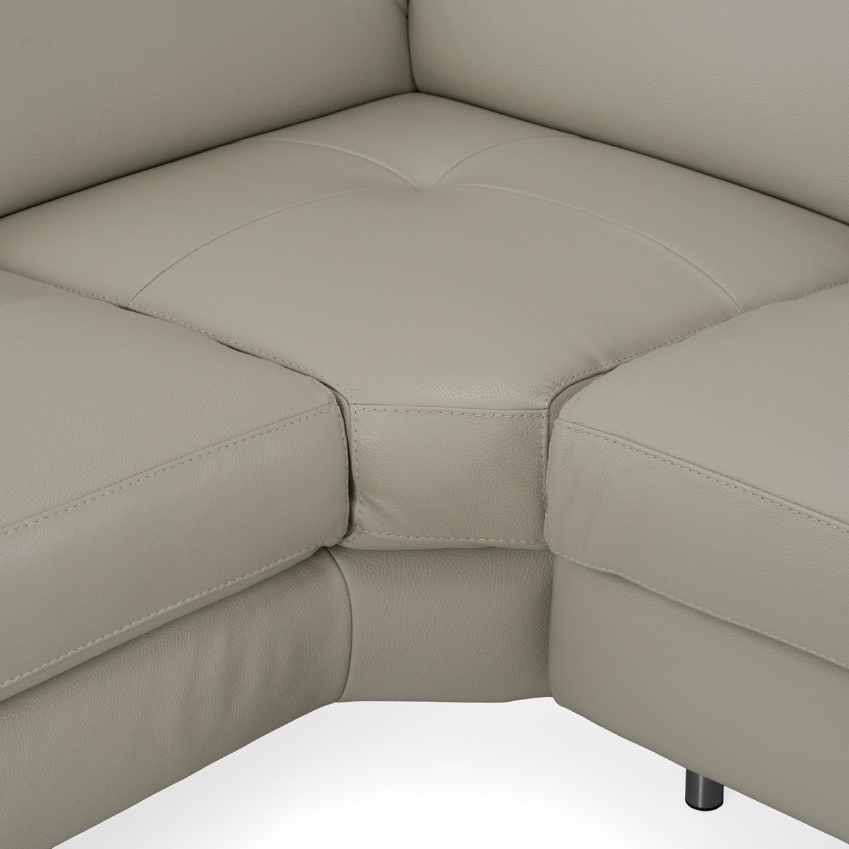Viola Italian Contemporary Grey Leather Left Facing Sectional Sofa