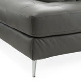Viola Italian Contemporary Blue-Grey Leather Right Facing Sectional Sofa