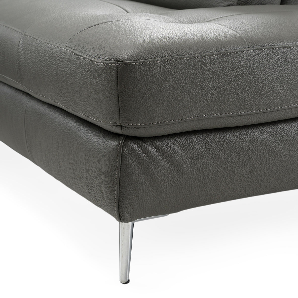 Viola Italian Contemporary Blue-Grey Leather Right Facing Sectional Sofa