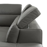 Viola Italian Contemporary Blue-Grey Leather Right Facing Sectional Sofa