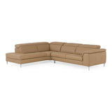 Viola Italian Contemporary Deserto Leather Left Facing Sectional Sofa