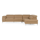 Viola Italian Contemporary Deserto Leather Right Facing Sectional Sofa