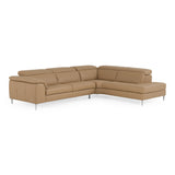Viola Italian Contemporary Deserto Leather Right Facing Sectional Sofa