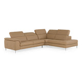 Viola Italian Contemporary Deserto Leather Right Facing Sectional Sofa