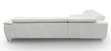 Viola Italian Contemporary Grey Leather Left Facing Sectional Sofa