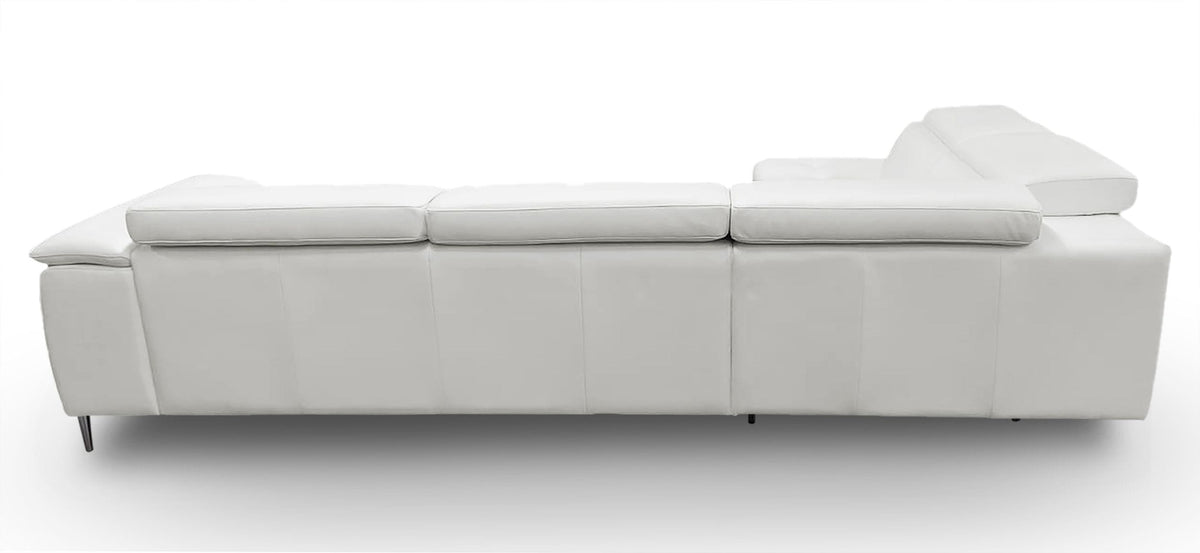 Viola Italian Contemporary Grey Leather Left Facing Sectional Sofa