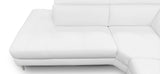 Viola Italian Contemporary White Leather Left Facing Sectional Sofa
