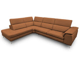 Viola Italian Contemporary Cognac Leather Left Facing Sectional Sofa