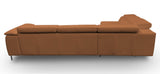 Viola Italian Contemporary Cognac Leather Left Facing Sectional Sofa