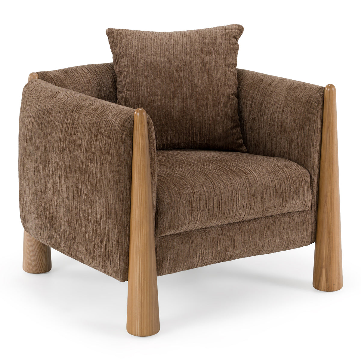 Voight Contemporary Brown Fabric Accent Chair