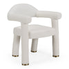 Walbrook Modern Off-White Fabric + Gold Dining Chair