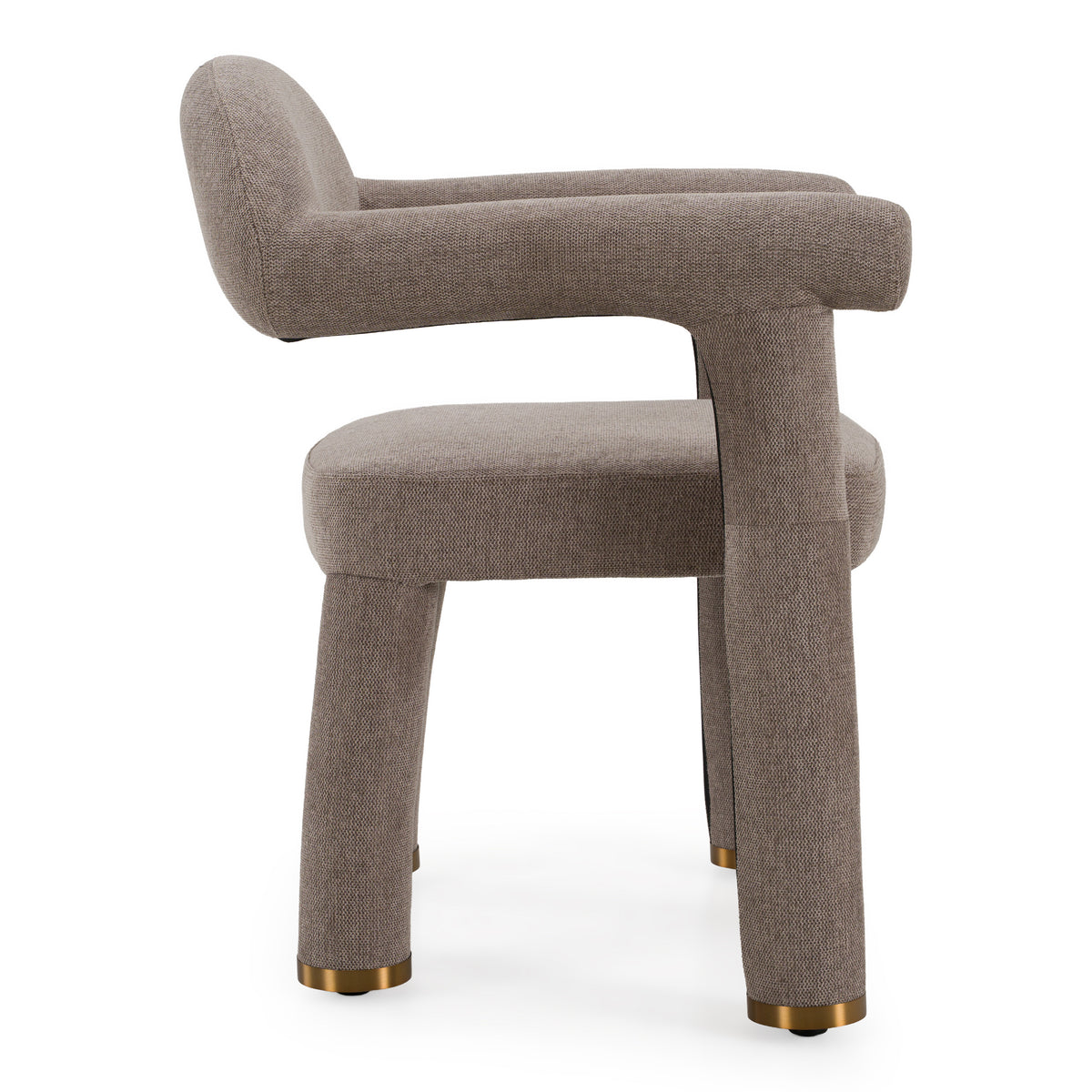 Walbrook Modern Brown Fabric + Gold Dining Chair