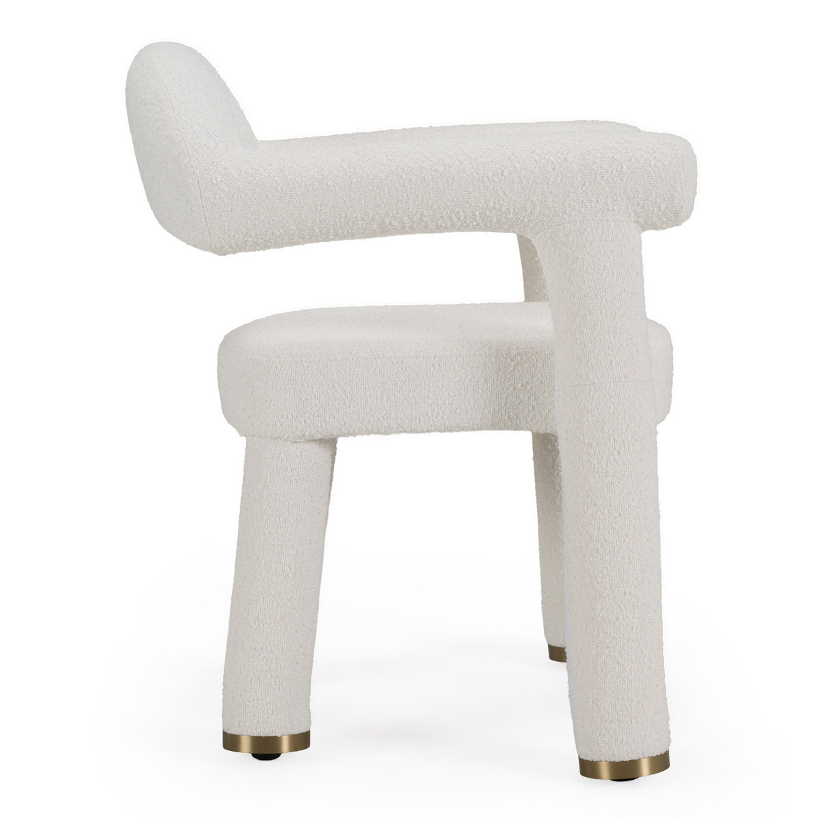Walbrook Modern Off-White Fabric + Gold Dining Chair