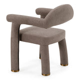 Walbrook Modern Brown Fabric + Gold Dining Chair