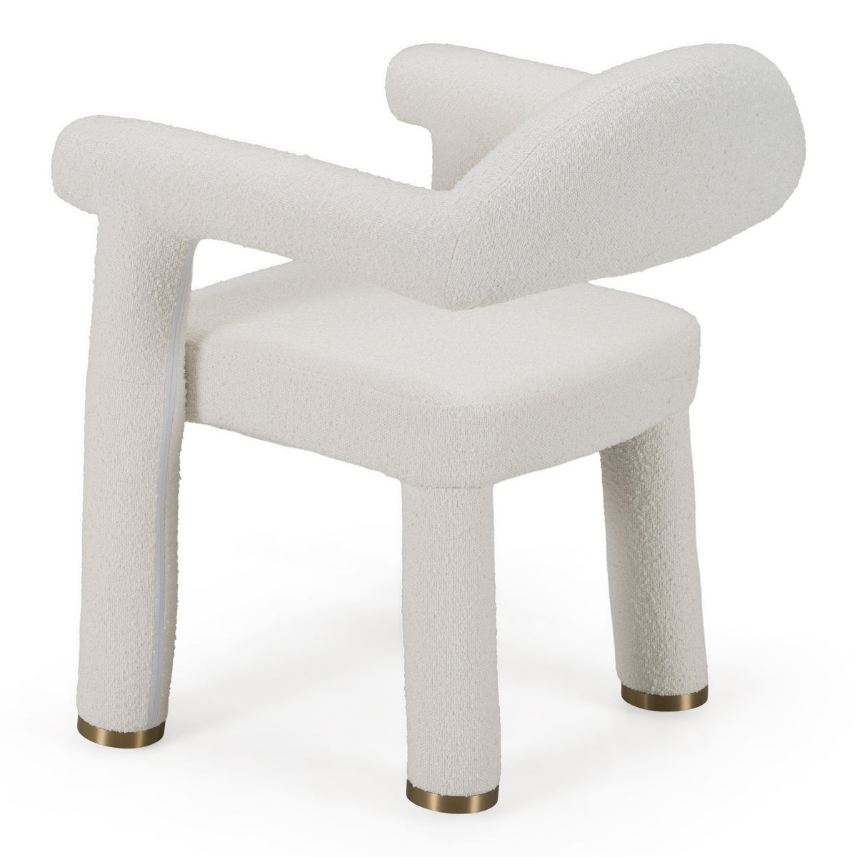 Walbrook Modern Off-White Fabric + Gold Dining Chair