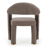 Walbrook Modern Brown Fabric + Gold Dining Chair