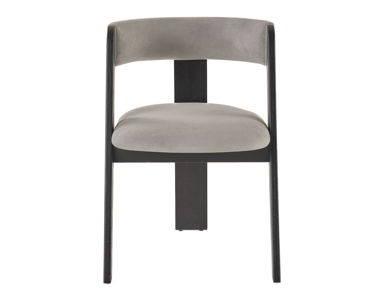 Washington Modern Grey Fabric + Ebony Oak Dining Chair (Set of 2)