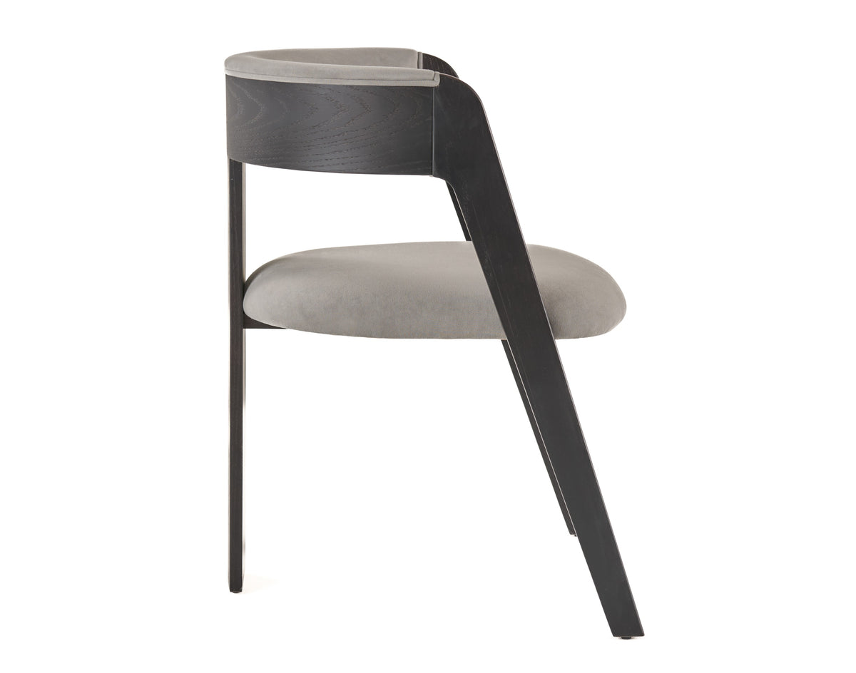 Washington Modern Grey Fabric + Ebony Oak Dining Chair (Set of 2)