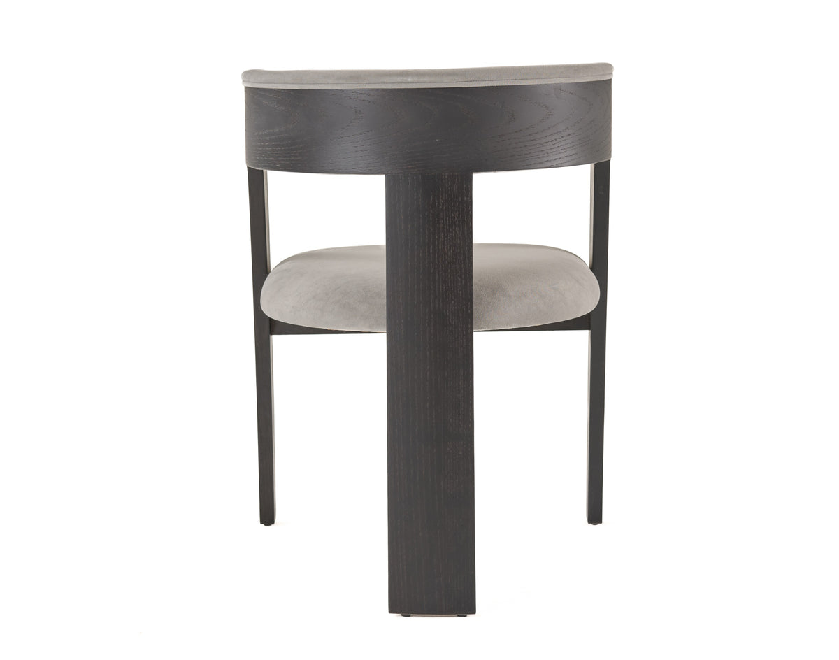 Washington Modern Grey Fabric + Ebony Oak Dining Chair (Set of 2)