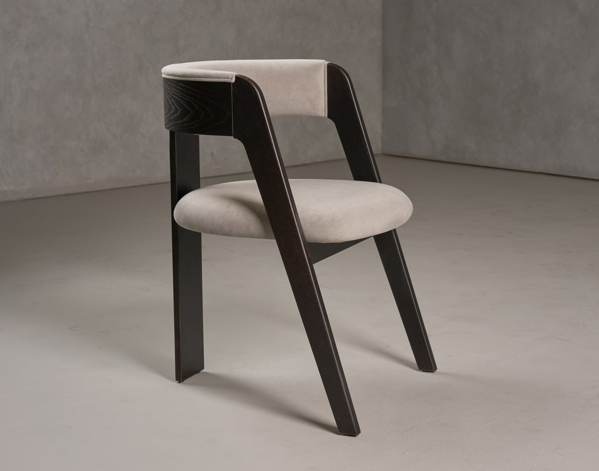 Washington Modern Grey Fabric + Ebony Oak Dining Chair (Set of 2)