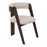 Washington Modern Cream Fabric + Brown Oak Dining Chair (Set of 2)