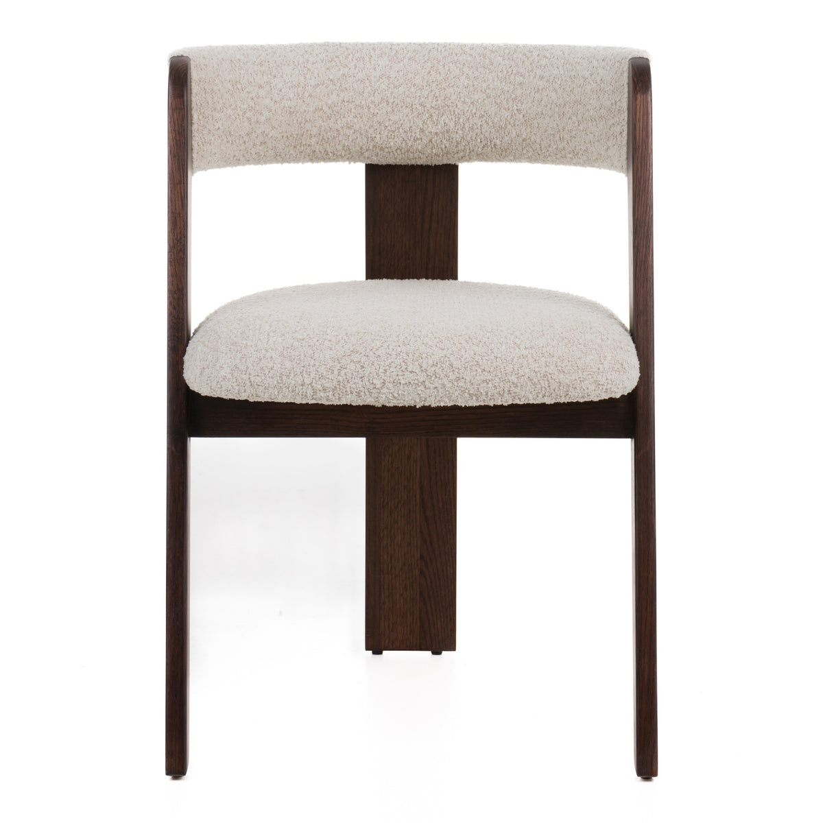 Washington Modern Cream Fabric + Brown Oak Dining Chair (Set of 2)