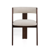 Washington Modern Cream Fabric + Brown Oak Dining Chair (Set of 2)