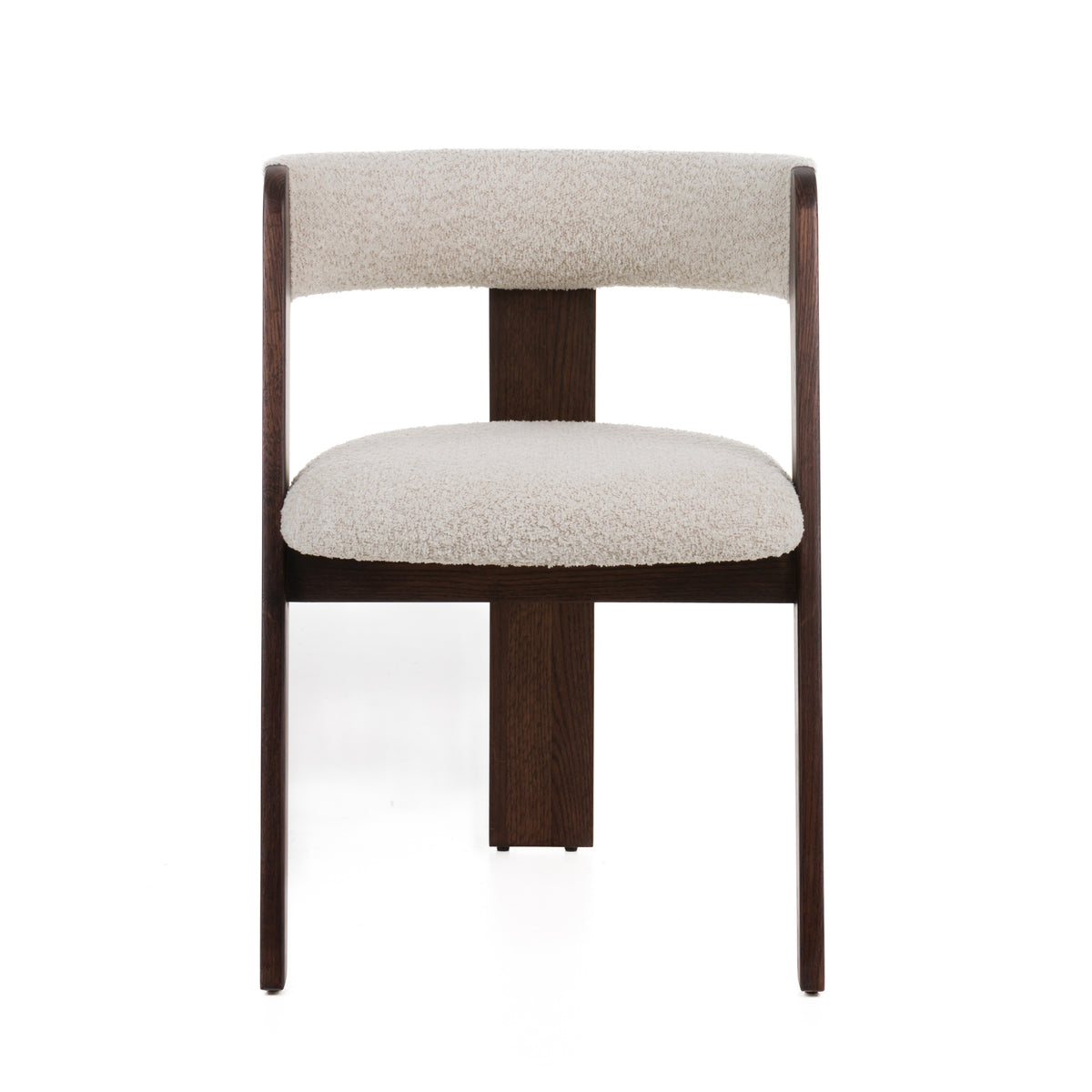 Washington Modern Cream Fabric + Brown Oak Dining Chair (Set of 2)