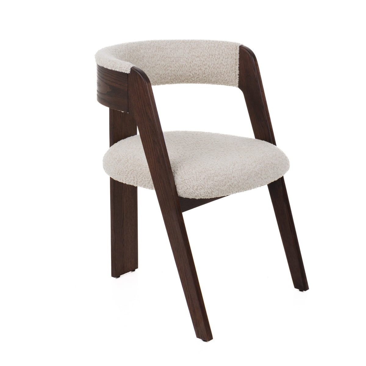 Washington Modern Cream Fabric + Brown Oak Dining Chair (Set of 2)