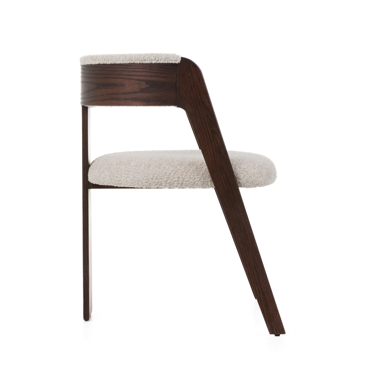 Washington Modern Cream Fabric + Brown Oak Dining Chair (Set of 2)