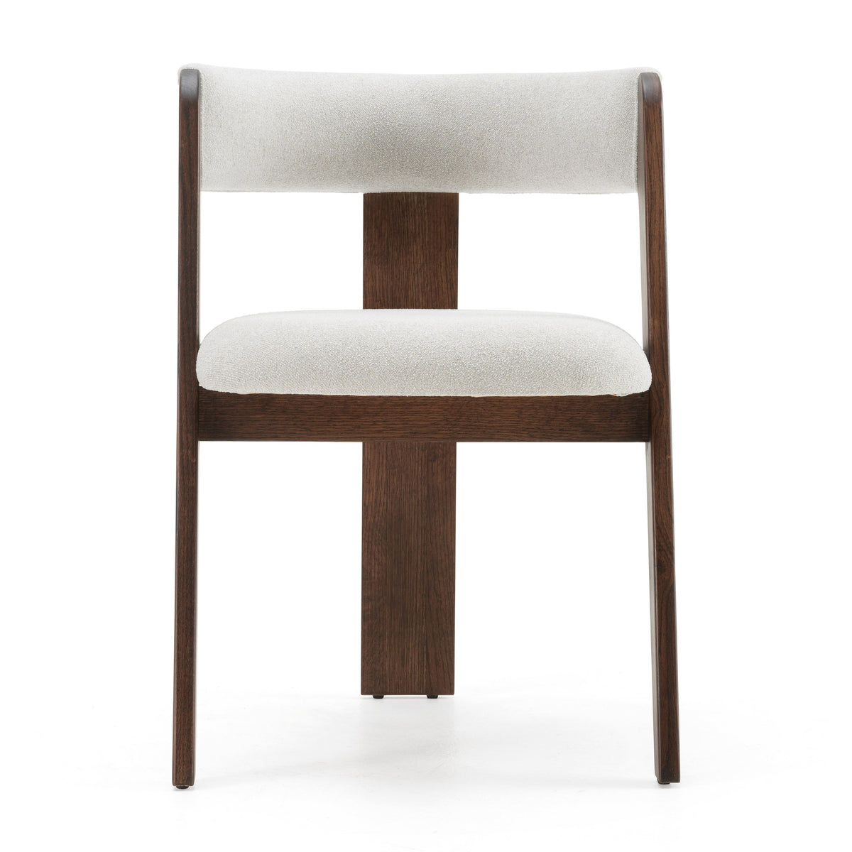 Washington Modern Off-White Fabric + Brown Oak Dining Chair (Set of 2)
