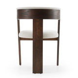 Washington Modern Off-White Fabric + Brown Oak Dining Chair (Set of 2)