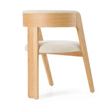 Washington Modern Beige Fabric + White Oak Dining Chair (Set of 2)