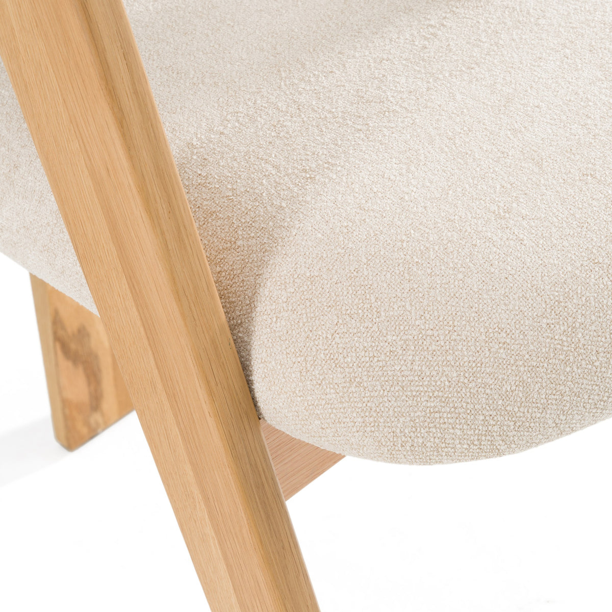 Washington Modern Beige Fabric + White Oak Dining Chair (Set of 2)