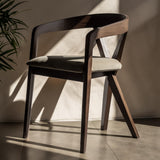 Weiss Mid-Century Modern Light Grey Fabric + Wenge Dining Chair