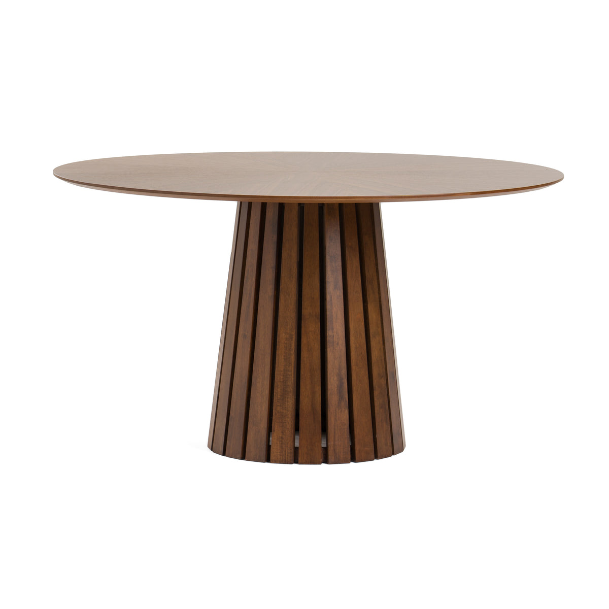 Weiss Mid-Century Modern Walnut Round Dining Table