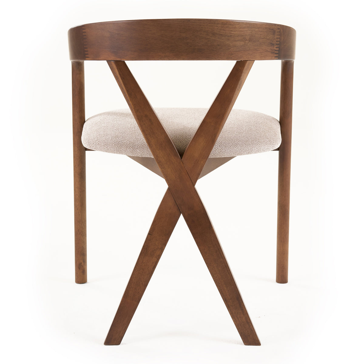 Weiss Mid-Century Modern Light Brown Fabric + Walnut Dining Chair