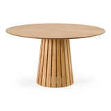 Weiss Mid-Century Modern Natural Oak Round Dining Table