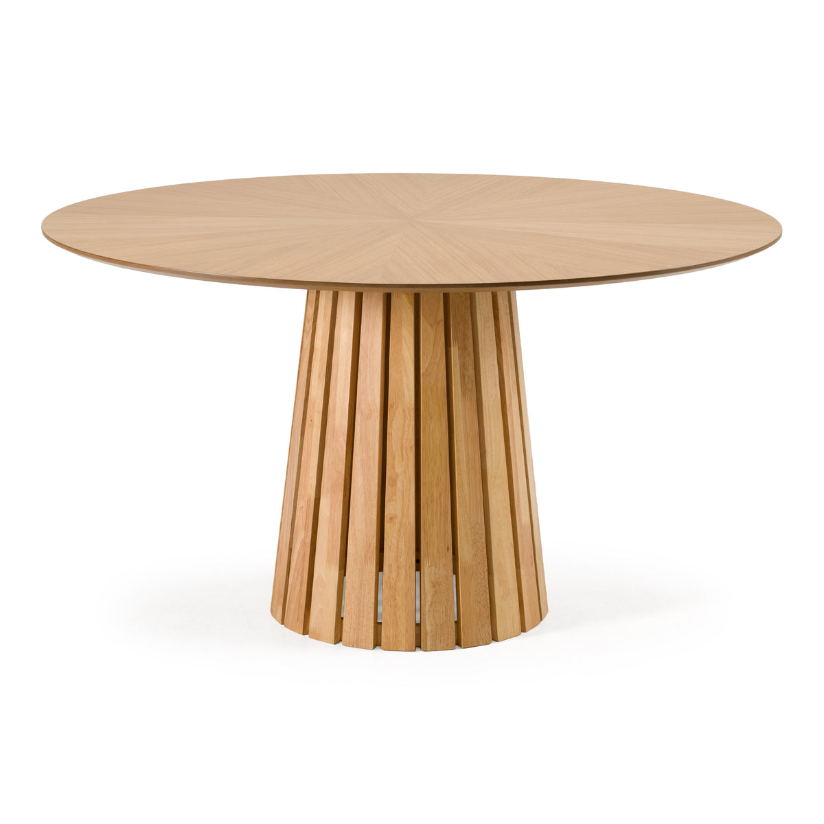 Weiss Mid-Century Modern Natural Oak Round Dining Table