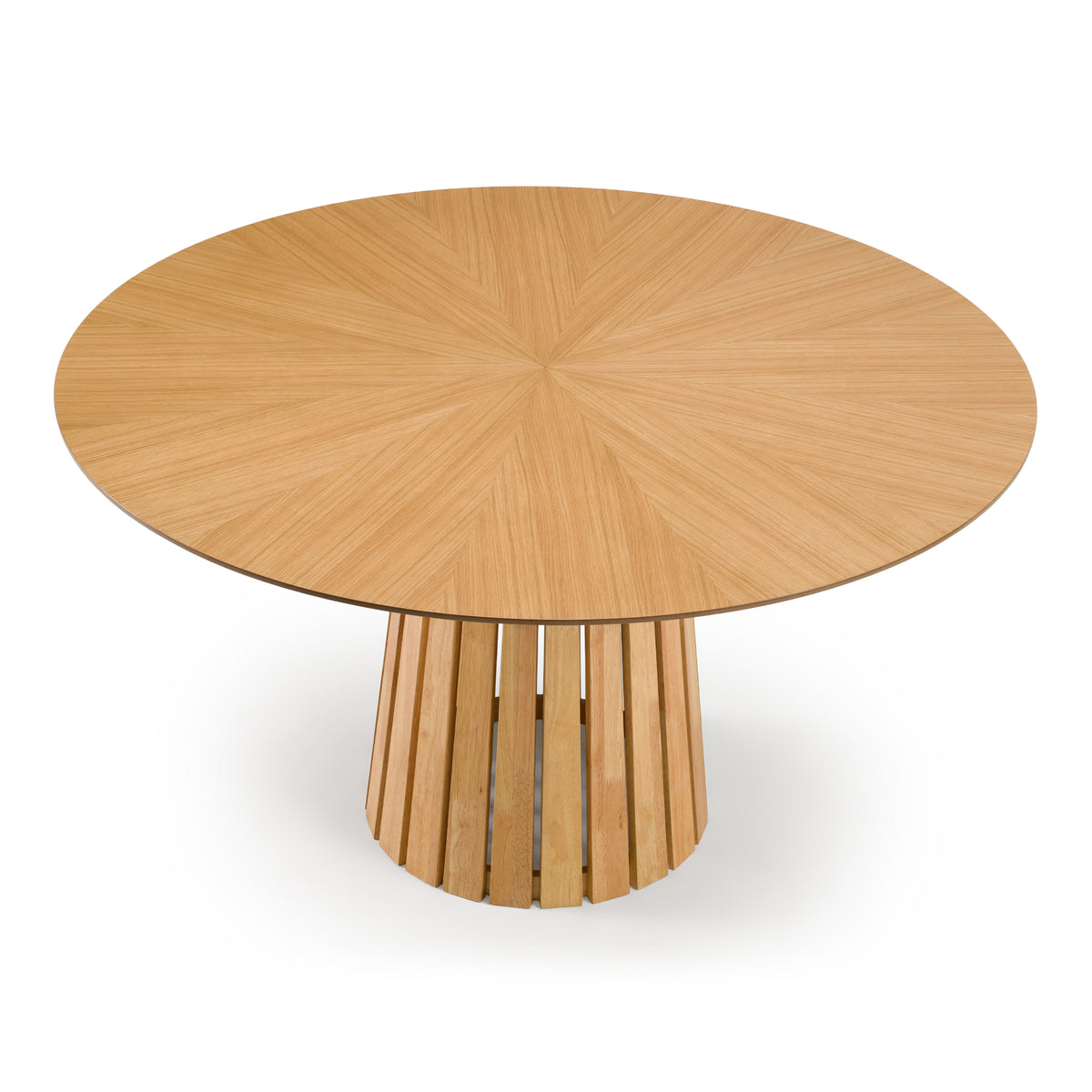Weiss Mid-Century Modern Natural Oak Round Dining Table