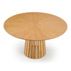 Weiss Mid-Century Modern Natural Oak Round Dining Table