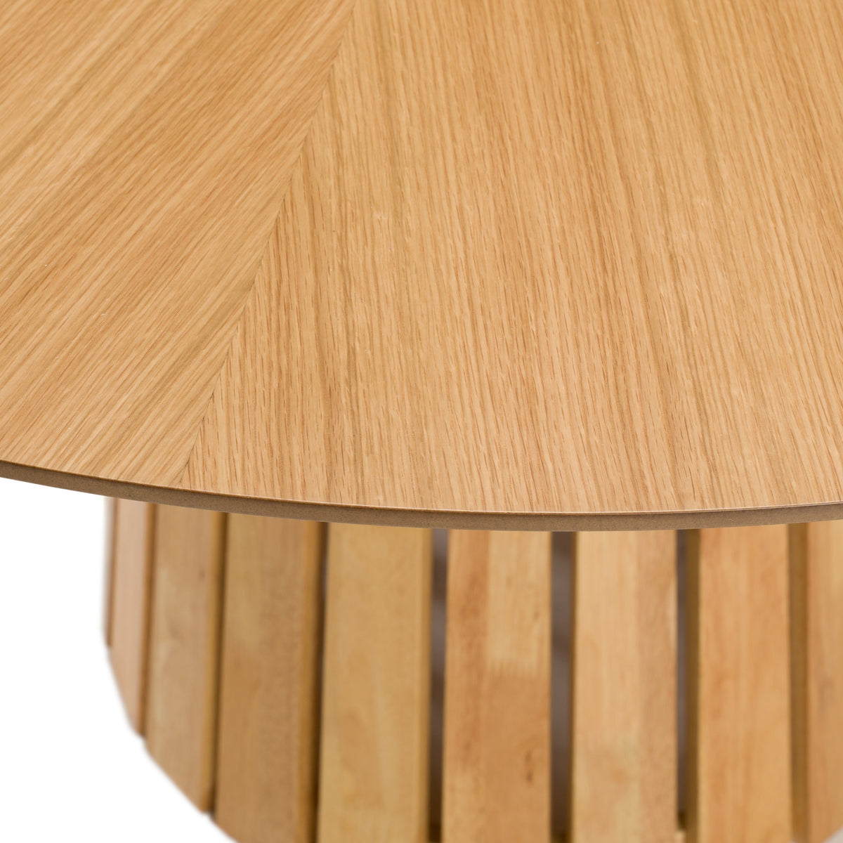 Weiss Mid-Century Modern Natural Oak Round Dining Table