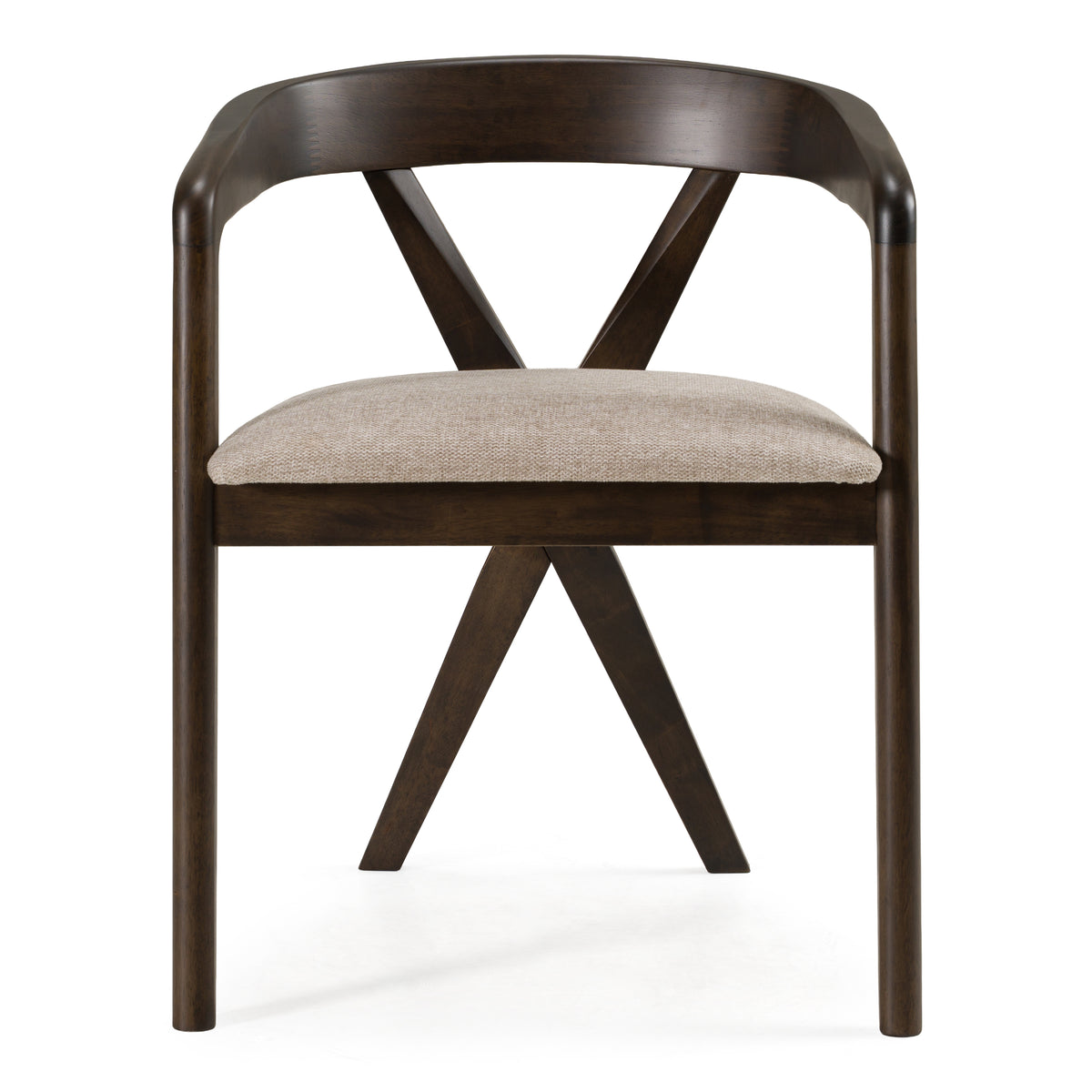 Weiss Mid-Century Modern Light Grey Fabric + Wenge Dining Chair