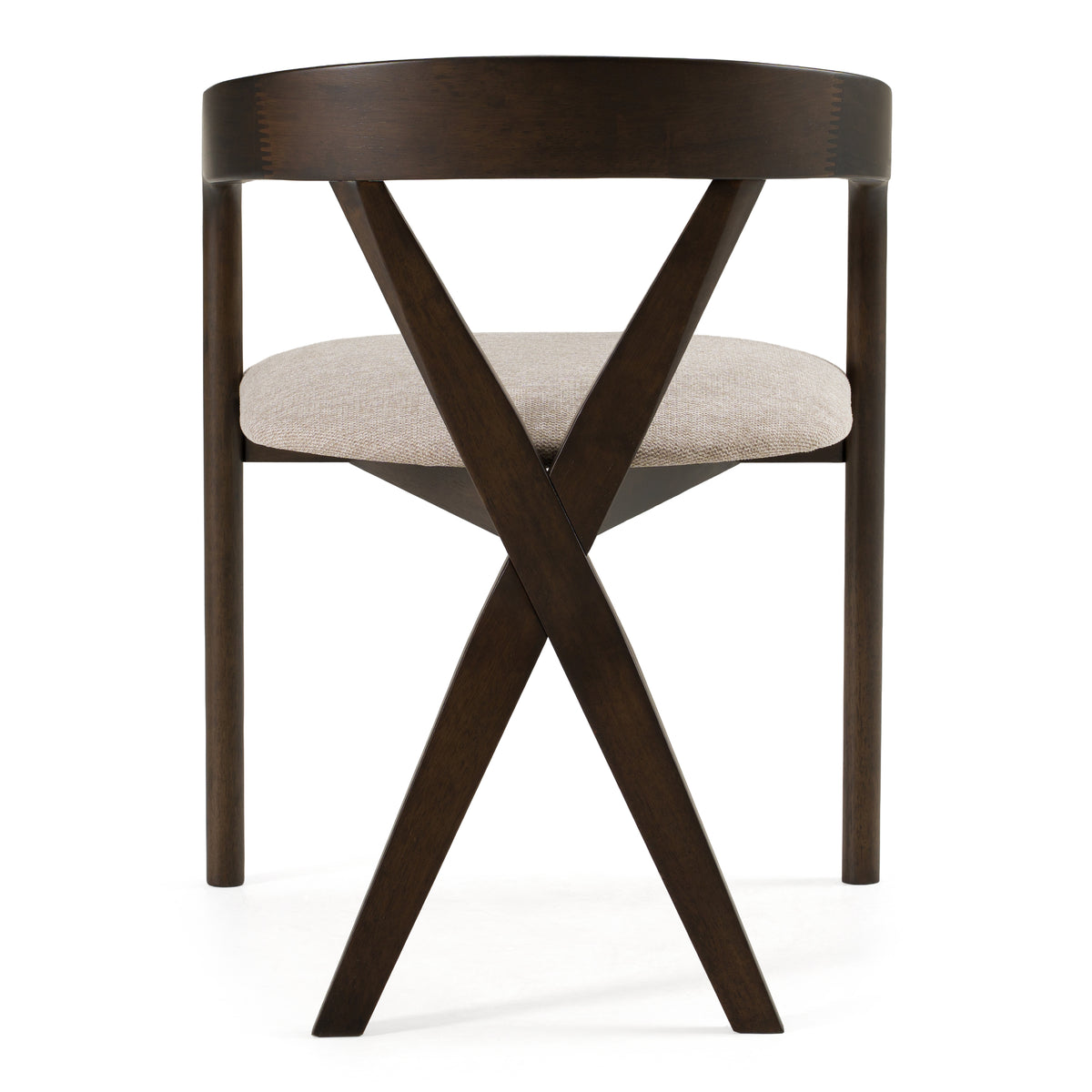 Weiss Mid-Century Modern Light Grey Fabric + Wenge Dining Chair