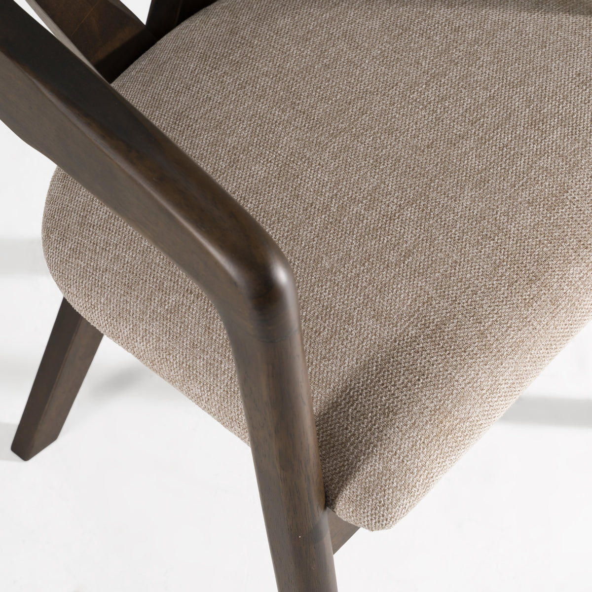 Weiss Mid-Century Modern Light Grey Fabric + Wenge Dining Chair