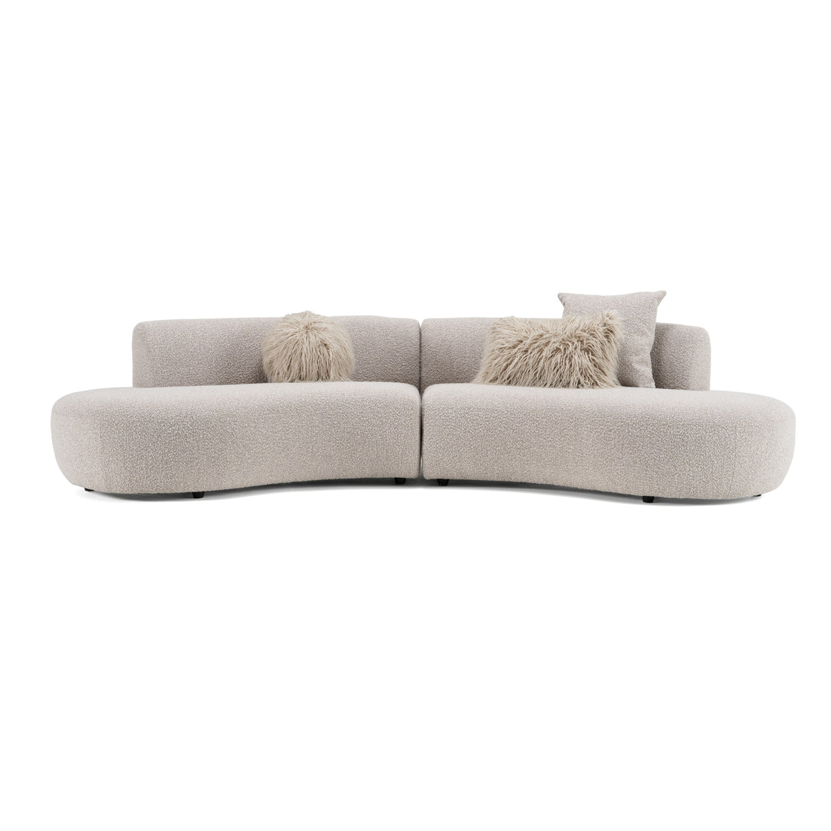 Weldon Modern Grey Fabric Curved Sectional Sofa