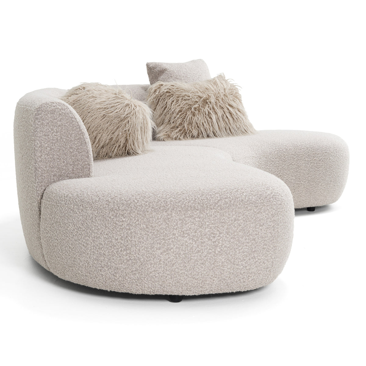 Weldon Modern Grey Fabric Curved Sectional Sofa